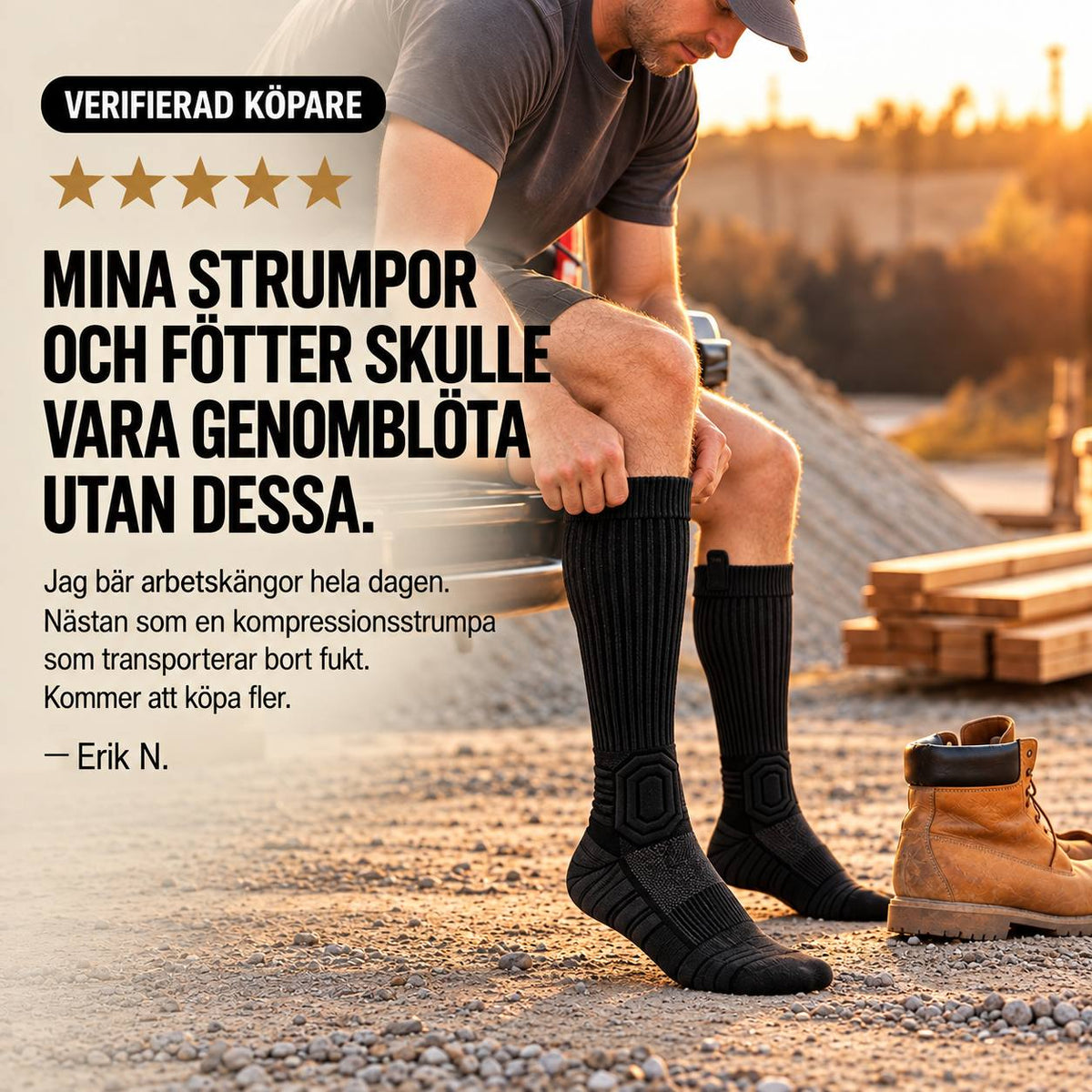 Fortrik™ Hög – Höga arbetsstrumpor för stövlar och kyla