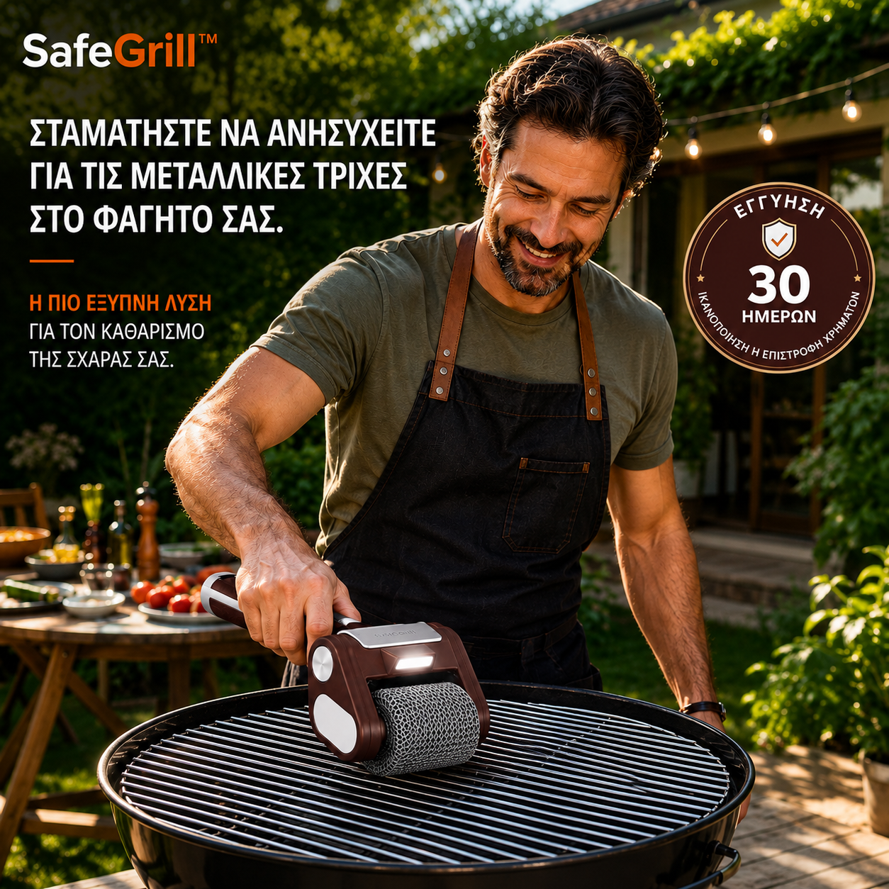 SafeGrill™ – Ηλεκτρική Βούρτσα Καθαρισμού Ψησταριάς | Χωρίς Σύρματα