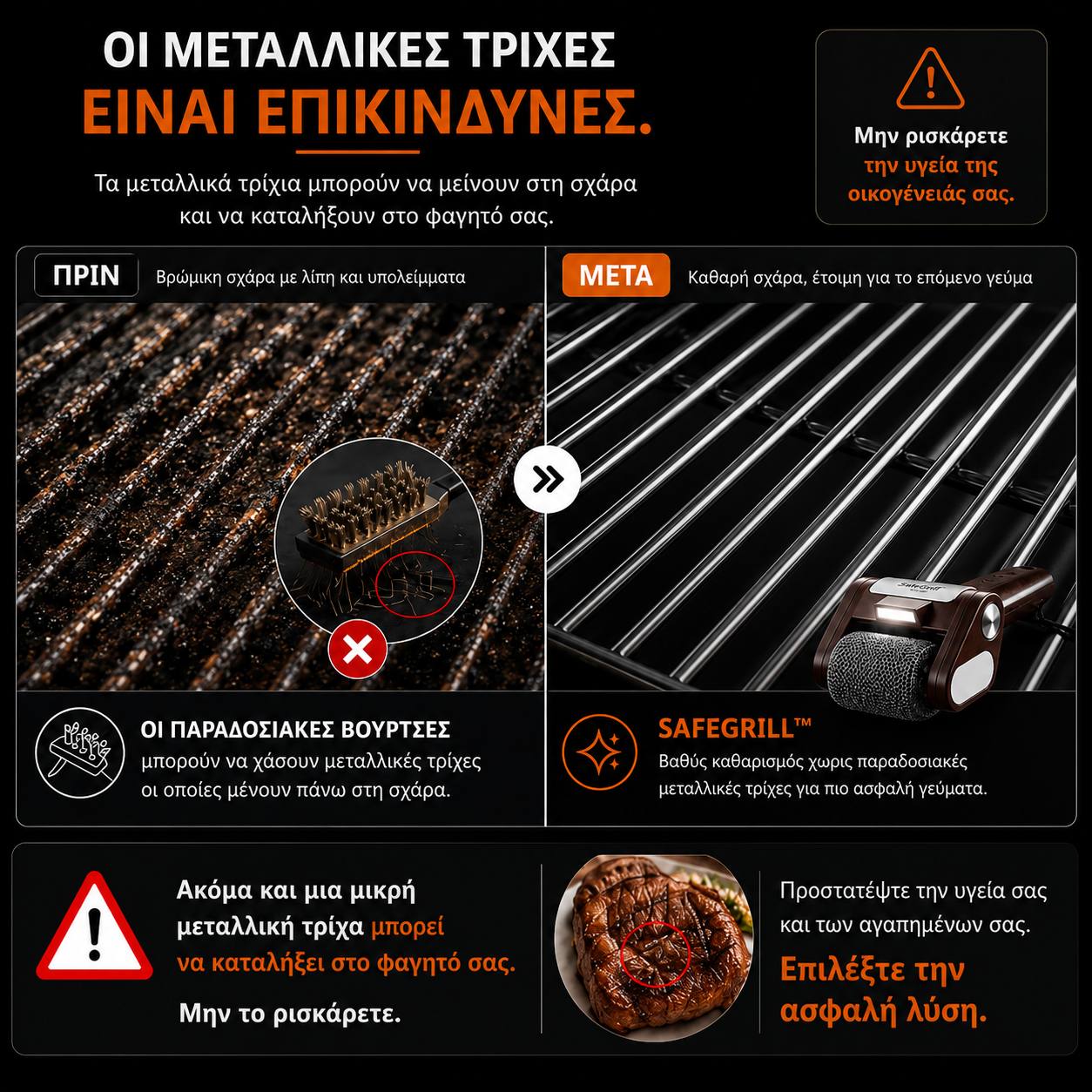 SafeGrill™ – Ηλεκτρική Βούρτσα Καθαρισμού Ψησταριάς | Χωρίς Σύρματα